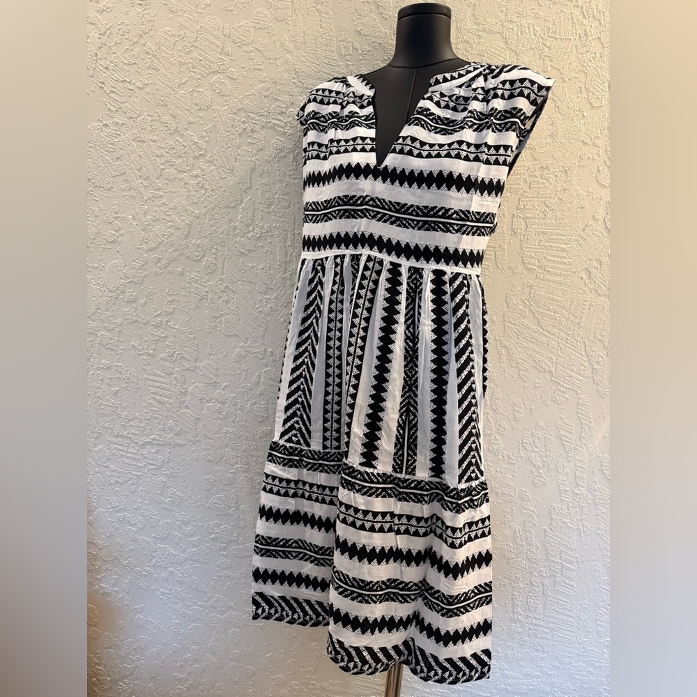 Cupshe Black and White Geometric Midi Dress